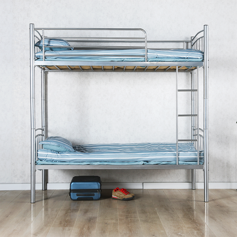 School dormitory double layer metal beds military steel bunk bed