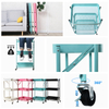 Modern iron small kitchen trolley movable foldable 3 tier steel metal storage trolley cart
