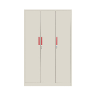 3 door steel filing locker with hanging rods metal wardrobe with drawers 