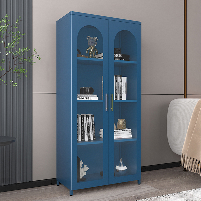 Steel Cupboard Colorful Metal Storage Cabinet Living Room Book Sideboard Cabinet with Metal Leg