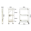 Modern iron small kitchen trolley movable foldable 3 tier steel metal storage trolley cart