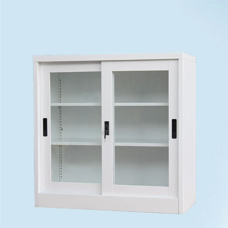 Short glass door filing cabinet